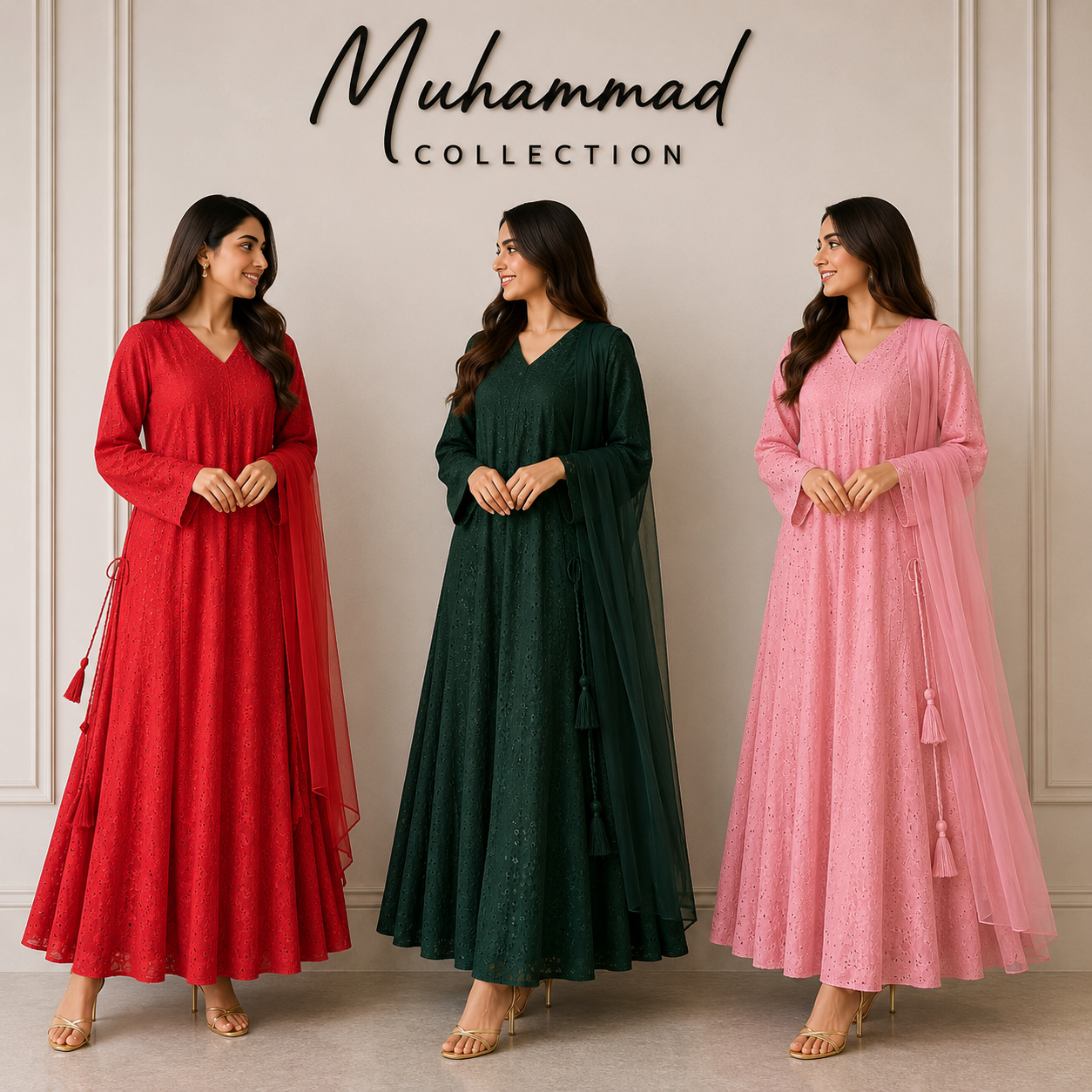 Muhammad collection three pc lawn maxi